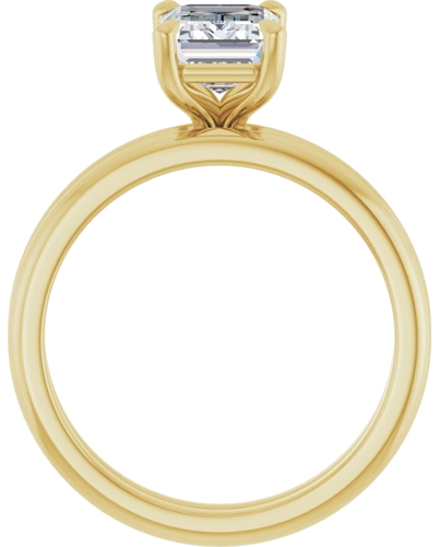 Sužadėtuvių Žiedas 585 Geltonojo Aukso Emerald 8mm x 6mm (7)