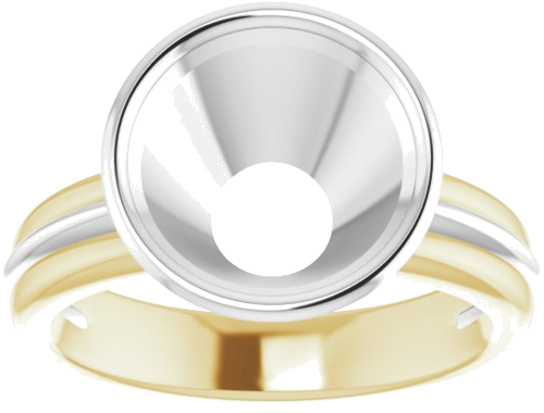 Sužadėtuvių Žiedas „Bezel-Set Solitaire“ 14k yellow/white gold Round 10mm (3)