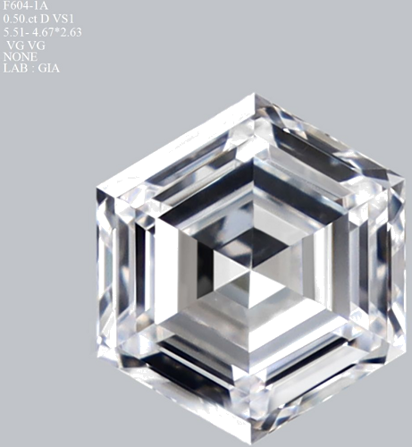 0.5 carat D-VS1 Natūralus Hexagonal Deimantas (1)