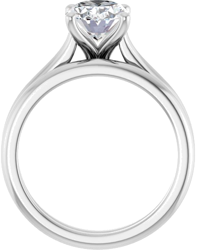 14K White 9x7 mm Oval Solitaire Engagement Ring Mounting (7)