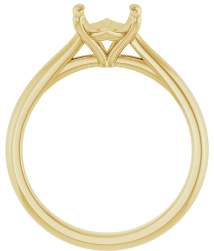 14K Yellow 9x7 mm Oval Solitaire Engagement Ring Mounting (2)