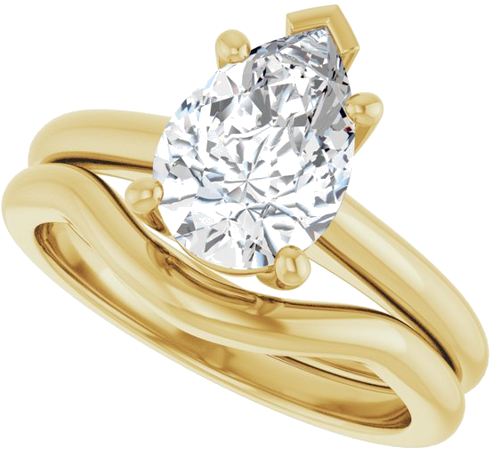 Sužadėtuvių Žiedas „V-End Prong“ 14k yellow gold Pear 10mm x 7mm (10)