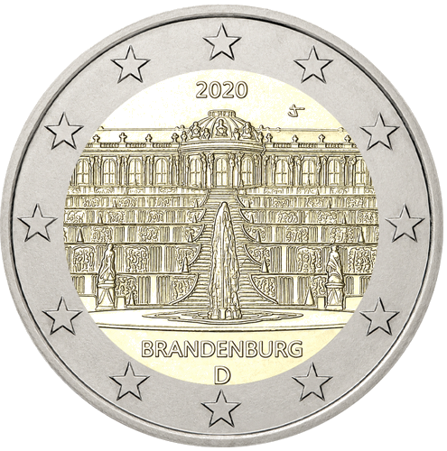 2020 Vokietija Brandenburgas 2 eurų moneta (1)