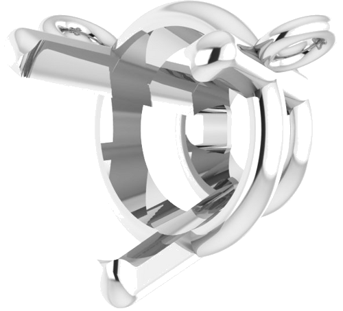 Pakabukas „Round 3-Prong“ 585 Baltojo Aukso Round 6.5mm (2)