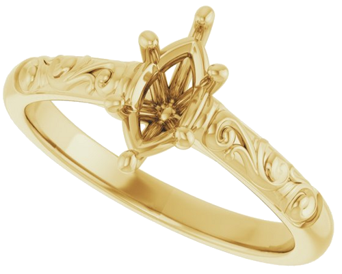 Sužadėtuvių Žiedas „Solitaire“ 14k yellow gold Marquise 8mm x 4mm (5)