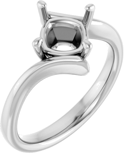 Sužadėtuvių Žiedas „Solitaire Bypass“ 950 Platinos Cushion 7mm (1)