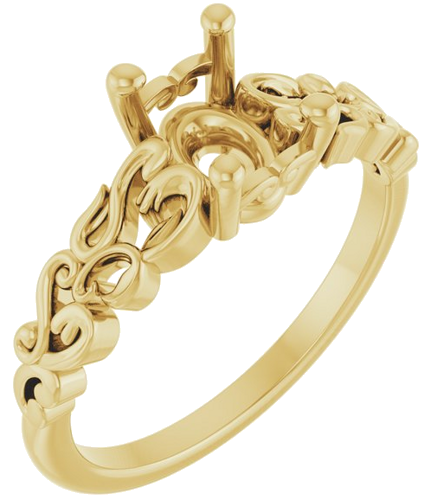 Sužadėtuvių Žiedas „Solitaire Sculptural“ 14k yellow gold Oval 8mm x 6mm (1)