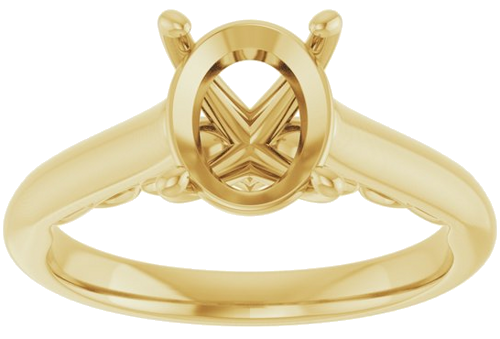 Sužadėtuvių Žiedas „Sculptural“ 14k yellow gold Oval 9mm x 7mm (3)