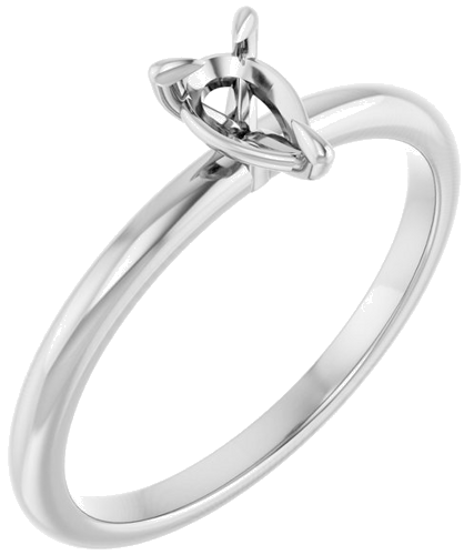 Sužadėtuvių Žiedas „Solitaire“ 14k white gold Pear 6mm x 4mm (1)