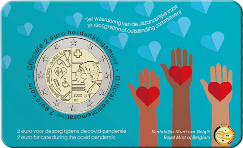 2022 Beļģijas Medicīna 2 eiro BU monēta (1)