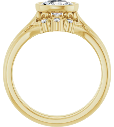 Sužadėtuvių Žiedas „Bezel-Set“ 14k yellow gold Oval 7mm x 5mm (7)