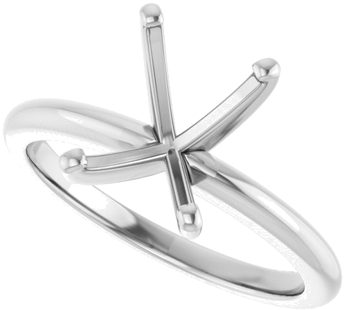 14K White  9x7 mm Emerald Solitaire Engagement Ring Mounting (5)