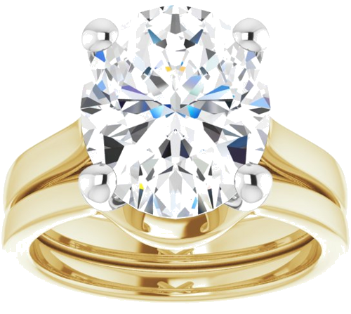 Sužadėtuvių Žiedas 14k yellow/white gold Oval 12mm x 10mm (8)