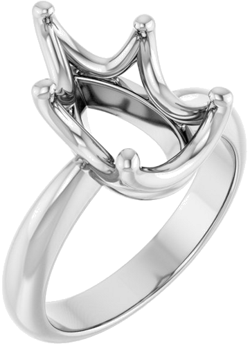 Sužadėtuvių Žiedas „Solitaire Crown-Inspired“ 14k white gold Pear 14mm x 9mm (1)