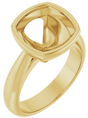 Sužadėtuvių Žiedas „Bezel-Set Solitaire“ 14k yellow gold Cushion 10mm (1)