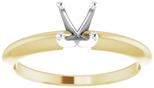 Sužadėtuvių Žiedas „Solitaire“ 585 Baltojo Ir Geltonojo Aukso Round 5.4mm x 5.7mm (3)