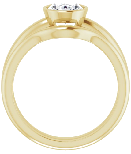 Sužadėtuvių Žiedas „Bezel-Set Solitaire“ 585 Geltonojo Aukso Oval 8mm x 6mm (7)