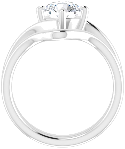 Sužadėtuvių Žiedas „Solitaire Bypass“ 14k white gold Round 7mm (7)