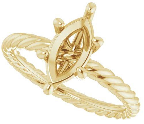Sužadėtuvių Žiedas „Solitaire“ 585 Geltonojo Aukso Marquise 10mm x 5mm (5)