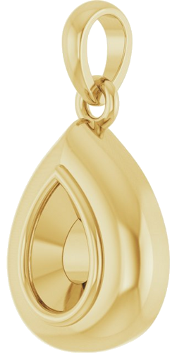 14K Yellow 6x4 mm Pear Bezel-Set Puffy Pendant Mounting (2)