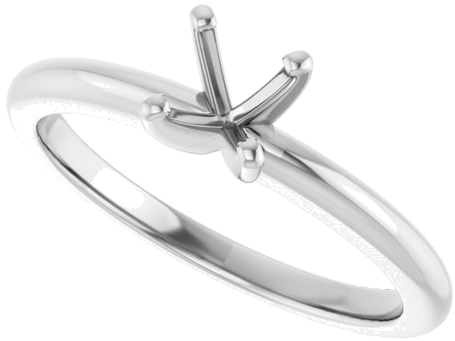14K White  5.2 mm Round Solitaire Engagement Ring Mounting (5)