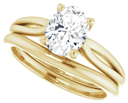 Sužadėtuvių Žiedas „Solitaire“ 14k yellow gold Oval 8mm x 6mm (10)