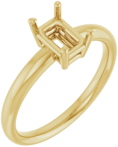 Sužadėtuvių Žiedas „Solitaire“ 14k yellow gold Emerald 7mm x 5mm (1)