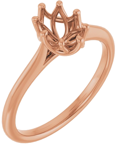 Sužadėtuvių Žiedas „Solitaire“ 14k rose gold Oval 7mm x 5mm (1)