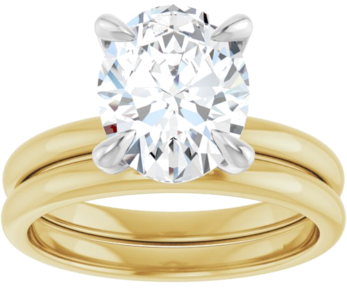 Sužadėtuvių Žiedas „Solitaire“ 585 Baltojo Ir Geltonojo Aukso Oval 10mm x 8mm (8)