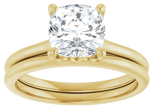 Sužadėtuvių Žiedas „Solitaire“ 14k yellow gold Cushion 7mm (8)