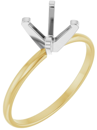 Sužadėtuvių Žiedas „Solitaire“ 14k yellow/white gold Round 6.4mm (1)