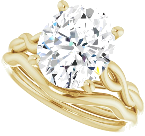 Sužadėtuvių Žiedas „Solitaire Sculptural“ 14k yellow gold Oval 11mm x 9mm (10)
