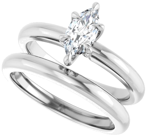 Sužadėtuvių Žiedas „Claw-Prong Solitaire“ 14k white gold Marquise 8mm x 4mm (10)