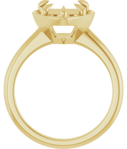 Sužadėtuvių Žiedas „Claw-Prong Solitaire Bezel-Style“ 14k yellow gold Heart 9mm (2)