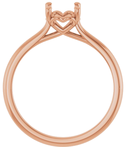 14K Rose  8x6 mm Oval Solitaire Engagement Ring Mounting (2)
