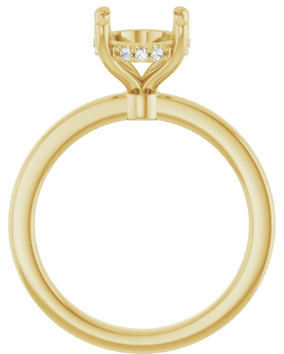 Sužadėtuvių Žiedas „Hidden Halo-Style“ 14k yellow gold Oval 10mm x 8mm (2)