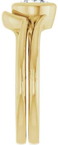 Sužadėtuvių Žiedas „Bezel-Set Solitaire“ 14k yellow gold Round 6.5mm (9)