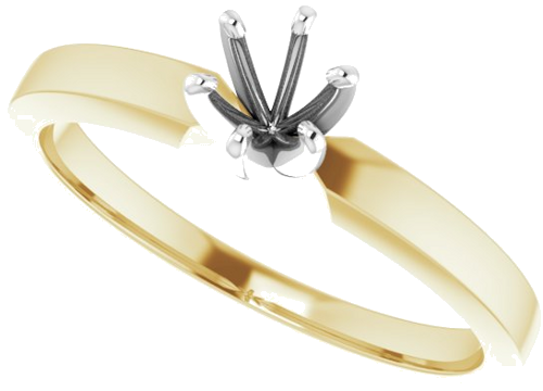 Sužadėtuvių Žiedas „Solitaire“ 14k yellow/white gold Round 4mm x 4.1mm (5)
