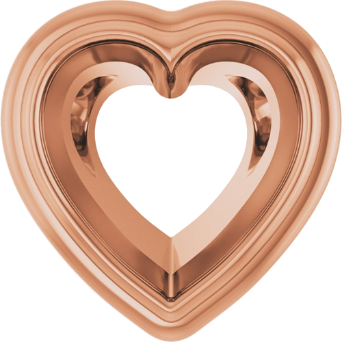 Pakabukas „Bezel-Set Solitaire“ 14k rose gold Heart 5mm (1)