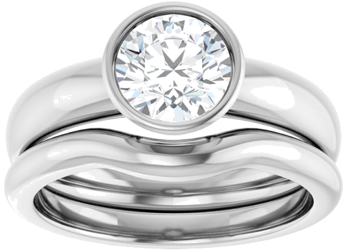 Sužadėtuvių Žiedas „Bezel-Set Solitaire“ 585 Baltojo Aukso Round 6.5mm (8)