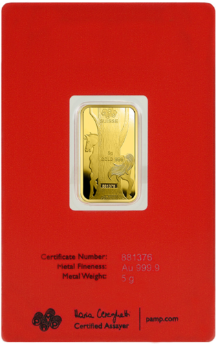 Year of the Horse 5 g Gold Bar Lunar PAMP (3)