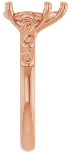 14K Rose 10x7 mm Pear Solitaire Engagement Ring Mounting (4)