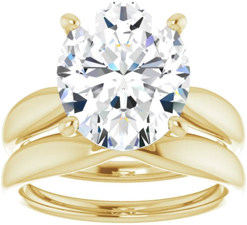 Sužadėtuvių Žiedas 14k yellow gold Oval 12mm x 10mm (8)