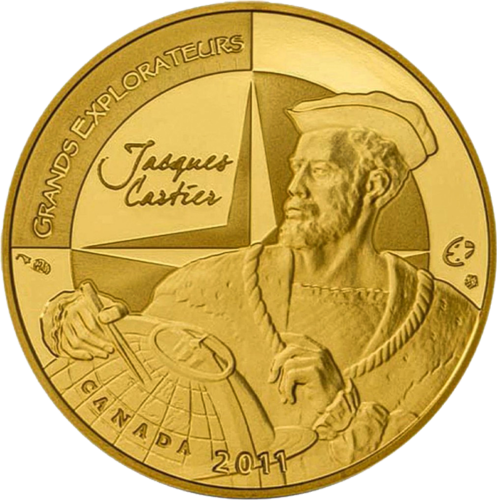 50 евро Жак Картье 2011 Франция золотая монета (1)