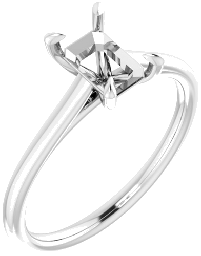 Sužadėtuvių Žiedas „Solitaire“ 417 Baltojo Aukso Emerald 7mm x 5mm (1)