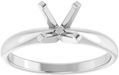 10K White 6.0-6.6 mm Round Solitaire Engagement Ring Mounting (3)