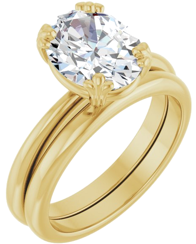 Sužadėtuvių Žiedas „Solitaire“ 14k yellow gold Oval 10mm x 8mm (6)