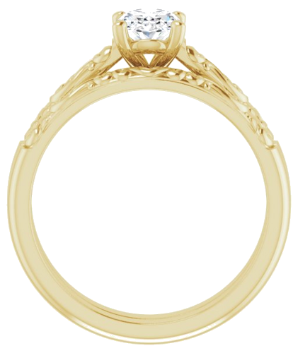 Sužadėtuvių Žiedas „Solitaire“ 14k yellow gold Oval 7mm x 5mm (7)