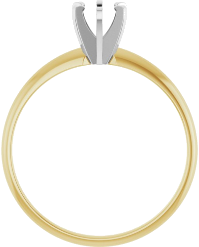 14K Yellow White 4.2-4.9 mm Round 6-Prong Solitaire Engagement Ring Mounting (2)