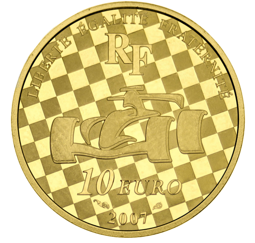 2007 France Formula 1 (Renault) 10 euro gold coin (1)